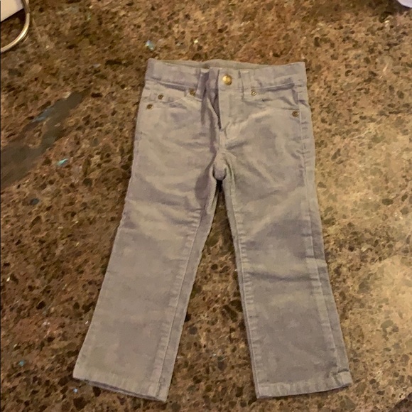 2 Janie & Jack Corduroy pants 18-24 + 2T Reindeer Blue & Solid Gray - Picture 8 of 11